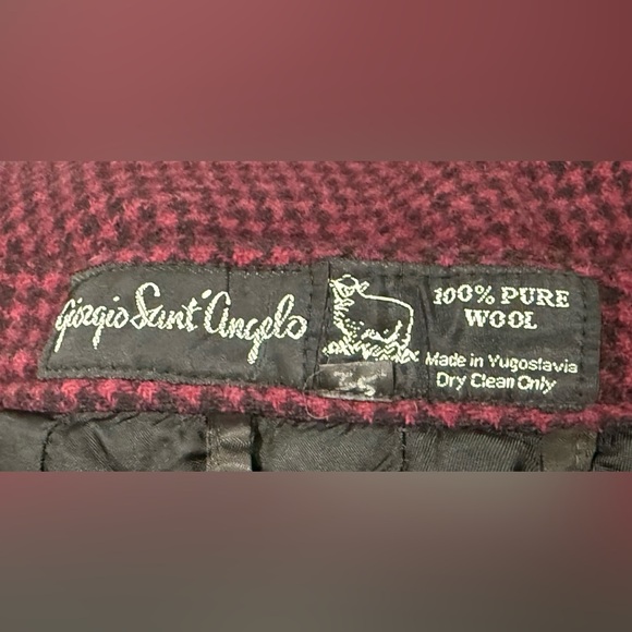 Vintage Giorgio Sant'Angelo Wool Skirt Houndstooth Red & Black/size 6 - Picture 10 of 10